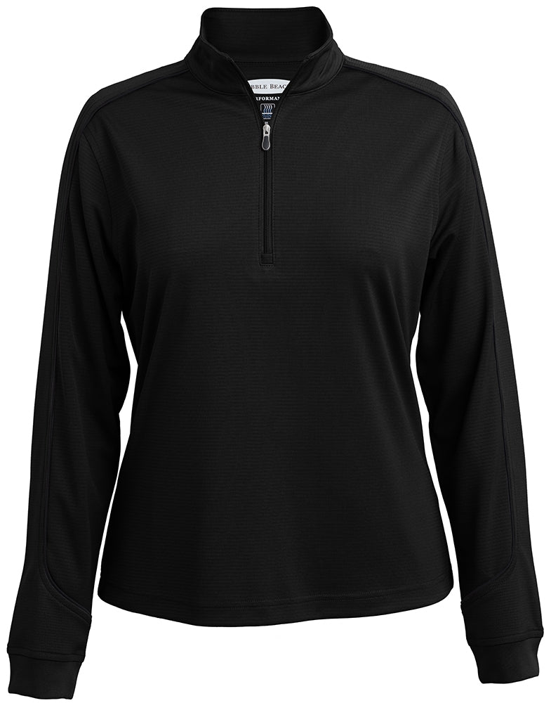 Pebble Beach Women's Textured 1/4 Zip Womens Apparel Sweatshirts & Fleece