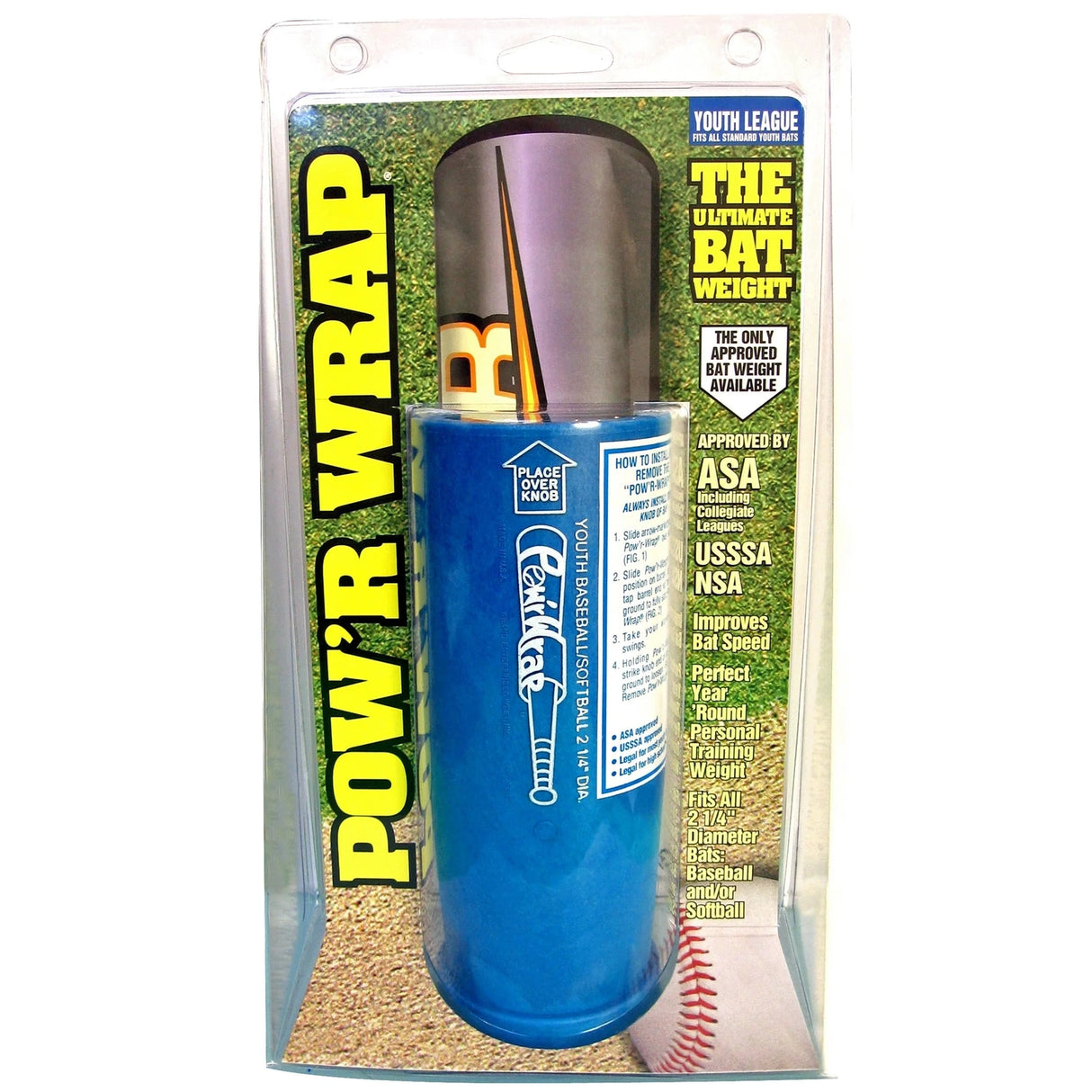 Pow'r Wrap Youth Baseball Softball Bat 16 oz. Weight Baseball Batter Accessories All
