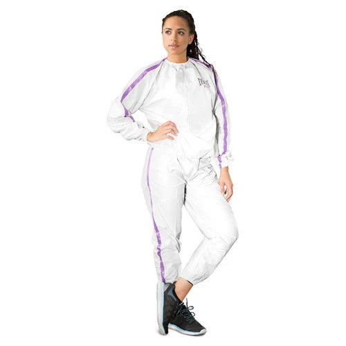 Everlast Women's White & Purple Anti-Microbial Sauna Suit Baseball Glove Accessories All