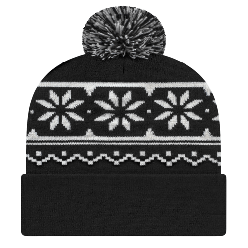 Cap America RKF12 Snowflake Knit Cap with Cuff Unisex Accessories Hats & Caps