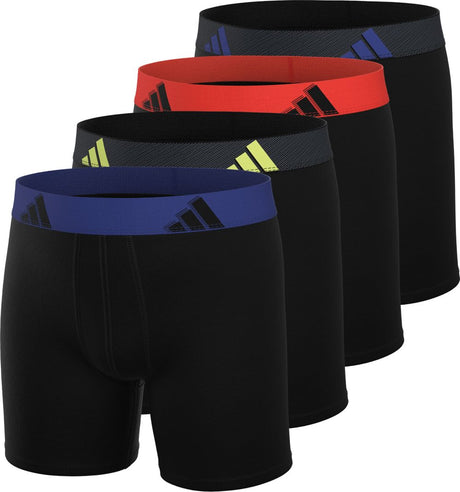 adidas Youth Microfiber 4-Pack Long Boxer Brief Youth Apparel Underwear & Socks