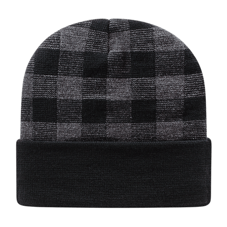 Cap America RKP12 Plaid Knit Cap with Cuff Unisex Accessories Hats & Caps
