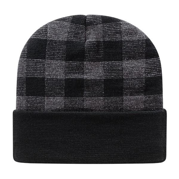 Cap America RKP12 Plaid Knit Cap with Cuff Unisex Accessories Hats & Caps