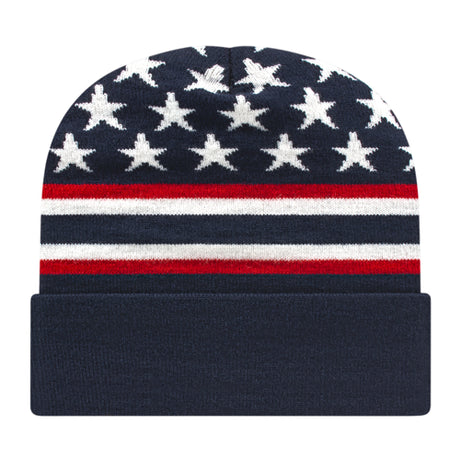 Cap America Flag Knit Cap with Cuff Unisex Accessories Hats & Caps