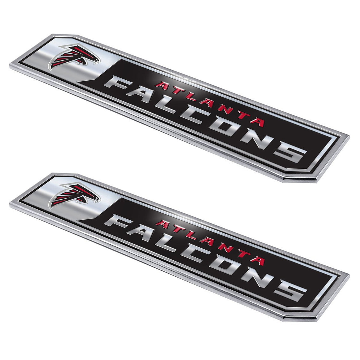 Fanmats Atlanta Falcons 2 Piece Heavy Duty Aluminum Embossed Truck Emblem Set Fan Gear NFL Atlanta Falcons