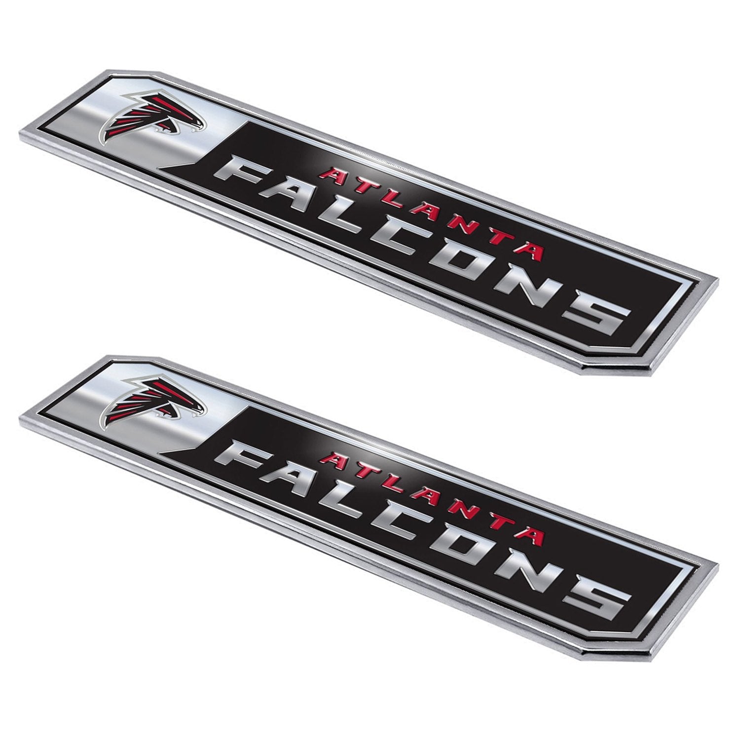 Fanmats Atlanta Falcons 2 Piece Heavy Duty Aluminum Embossed Truck Emblem Set Fan Gear NFL Atlanta Falcons