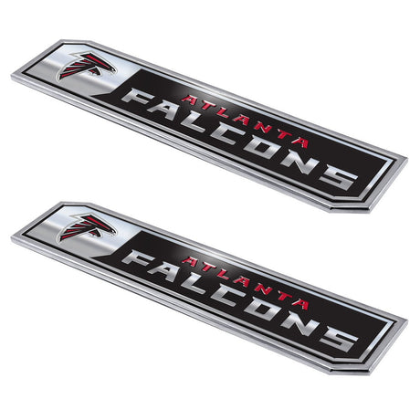 Fanmats Atlanta Falcons 2 Piece Heavy Duty Aluminum Embossed Truck Emblem Set Fan Gear NFL Atlanta Falcons
