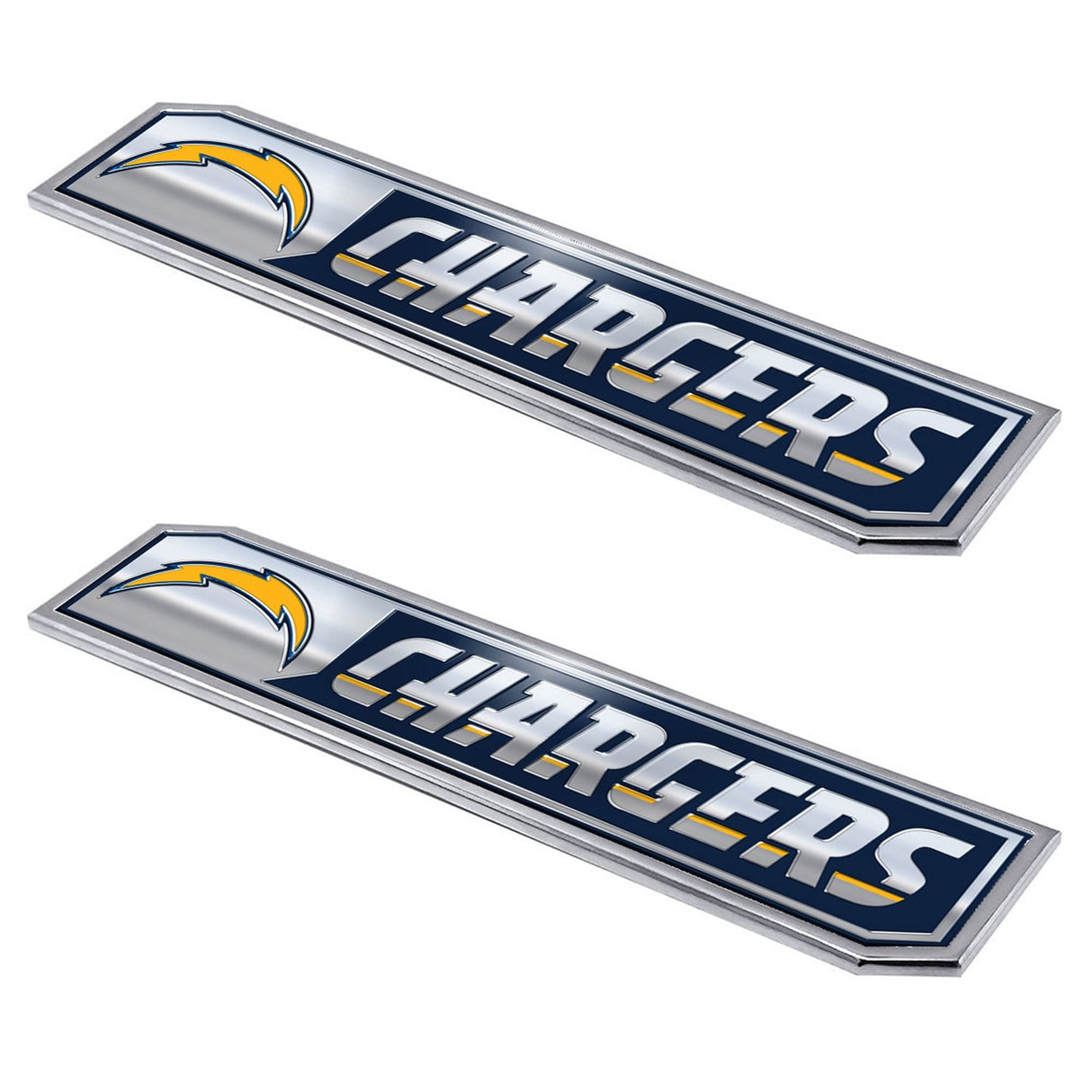 Fanmats Los Angeles Chargers 2 Piece Heavy Duty Aluminum Embossed Truck Emblem Set Fan Gear NFL Los Angeles Chargers