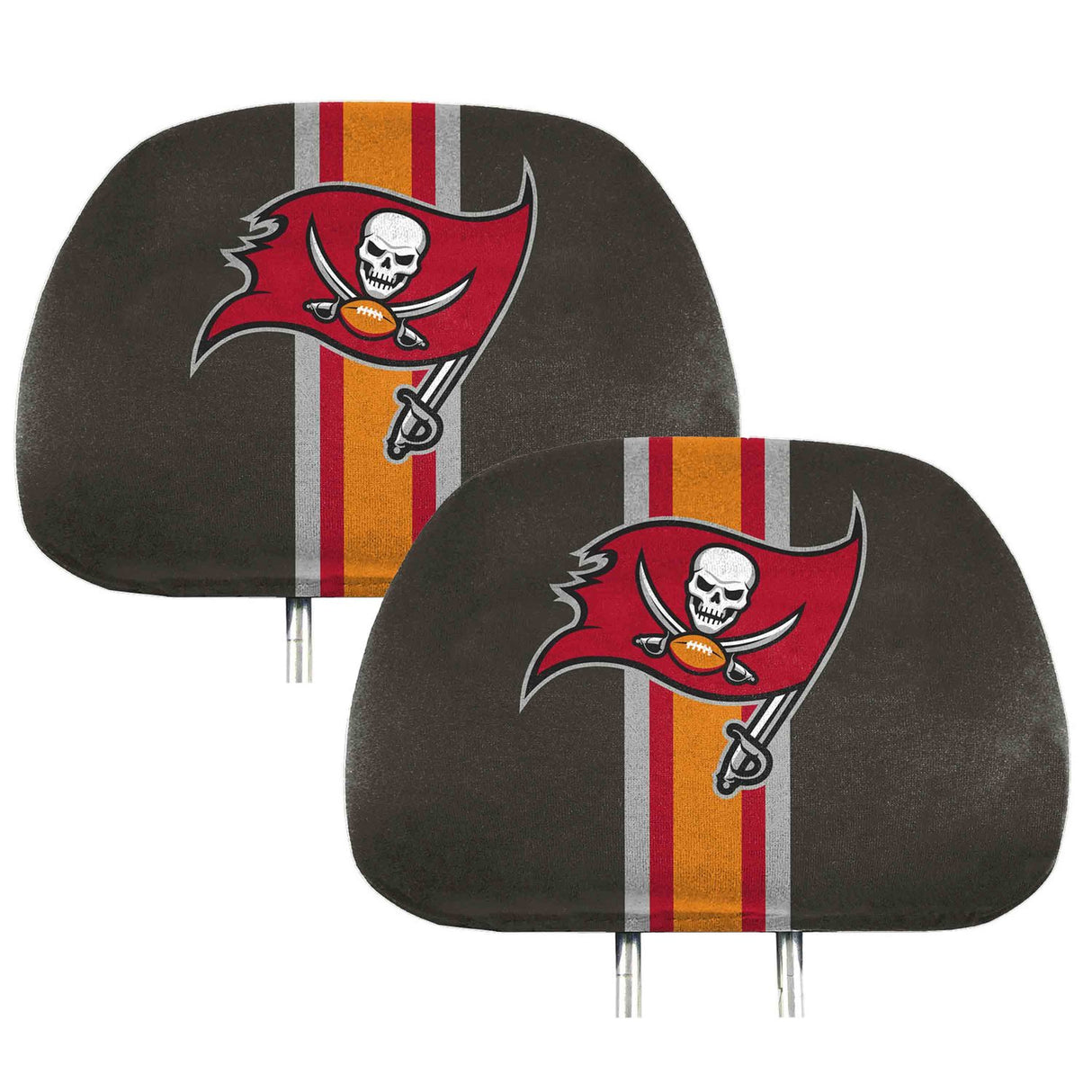 Fanmats Tampa Bay Buccaneers Printed Head Rest Cover Set - 2 Pieces Fan Gear NFL Tampa Bay Buccaneers