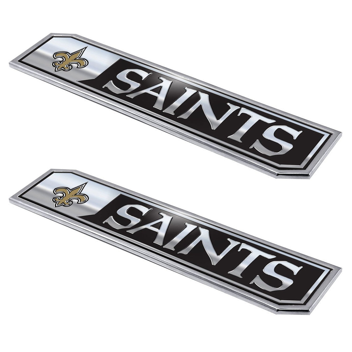 Fanmats New Orleans Saints 2 Piece Heavy Duty Aluminum Embossed Truck Emblem Set Fan Gear NFL New Orleans Saints