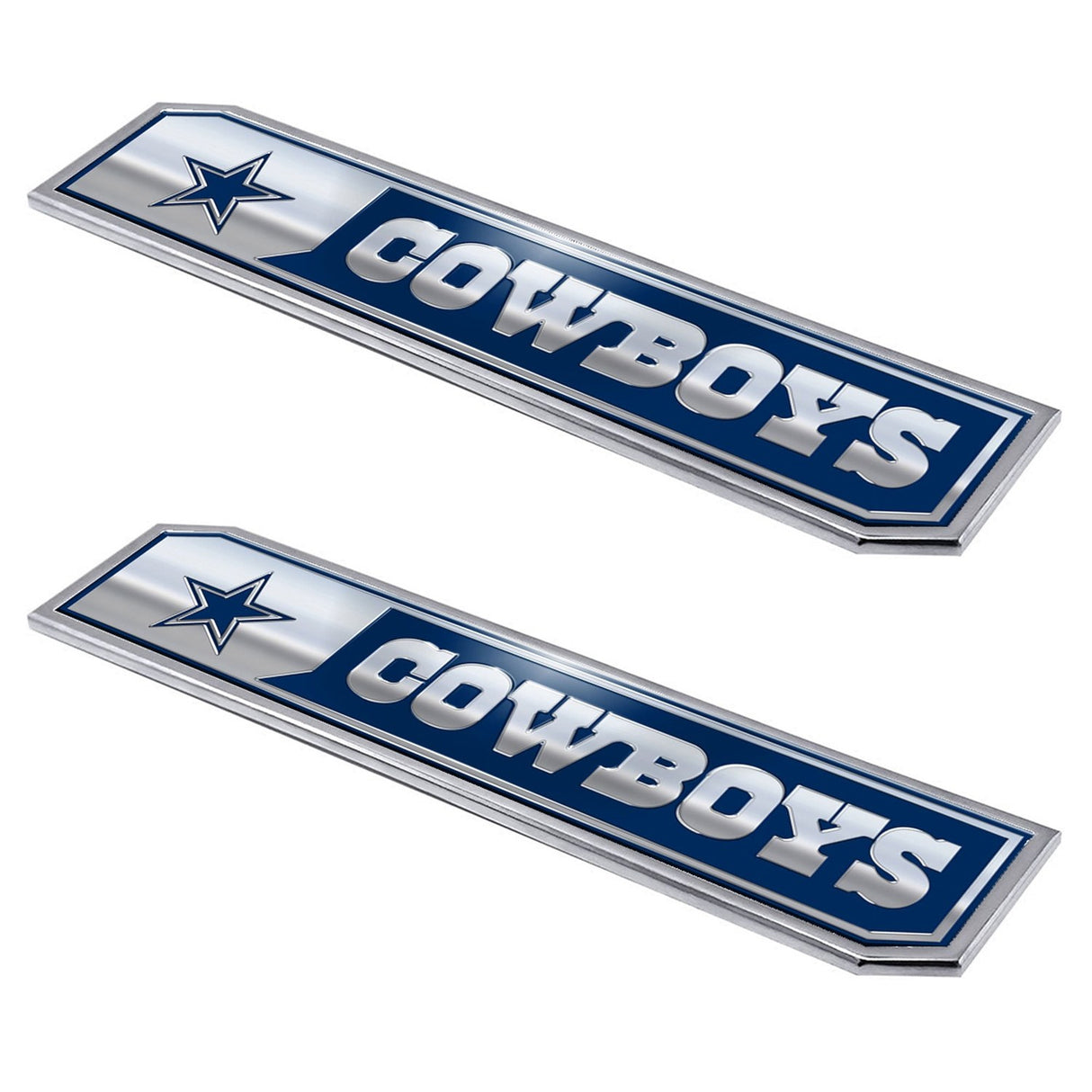 Fanmats Dallas Cowboys 2 Piece Heavy Duty Aluminum Embossed Truck Emblem Set Fan Gear NFL Dallas Cowboys