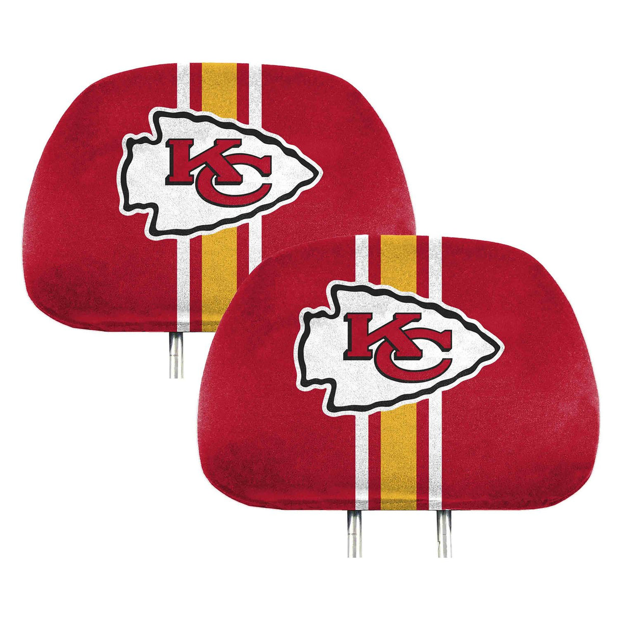 Fanmats Kansas City Chiefs Printed Head Rest Cover Set - 2 Pieces Fan Gear NFL Kansas City Chiefs