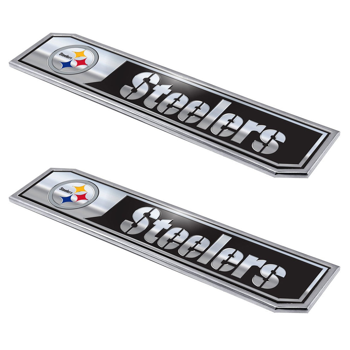 Fanmats Pittsburgh Steelers 2 Piece Heavy Duty Aluminum Embossed Truck Emblem Set Fan Gear NFL Pittsburgh Steelers