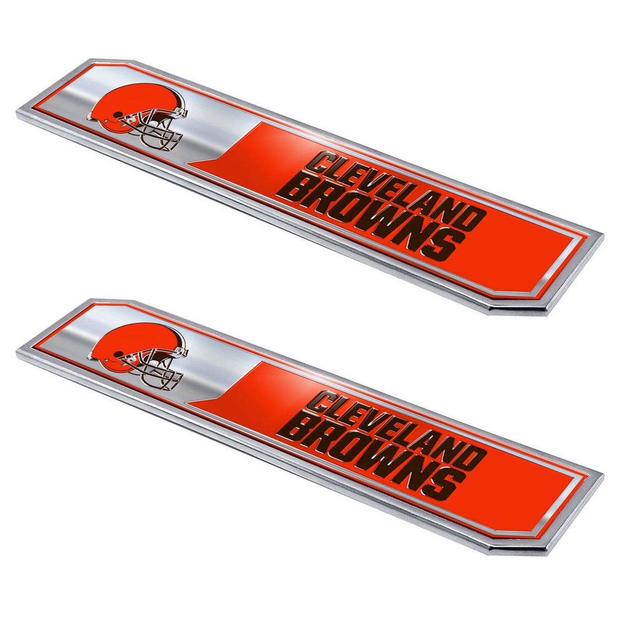 Fanmats Cleveland Browns 2 Piece Heavy Duty Aluminum Embossed Truck Emblem Set Fan Gear NFL Cleveland Browns