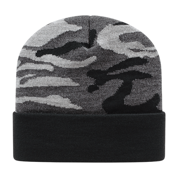 Cap America Urban Camouflage with Solid Color Cuff Knit Cap Unisex Accessories Hats & Caps