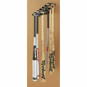 Markwort Black Pegboard Bat Rack Baseball Field Equipment All