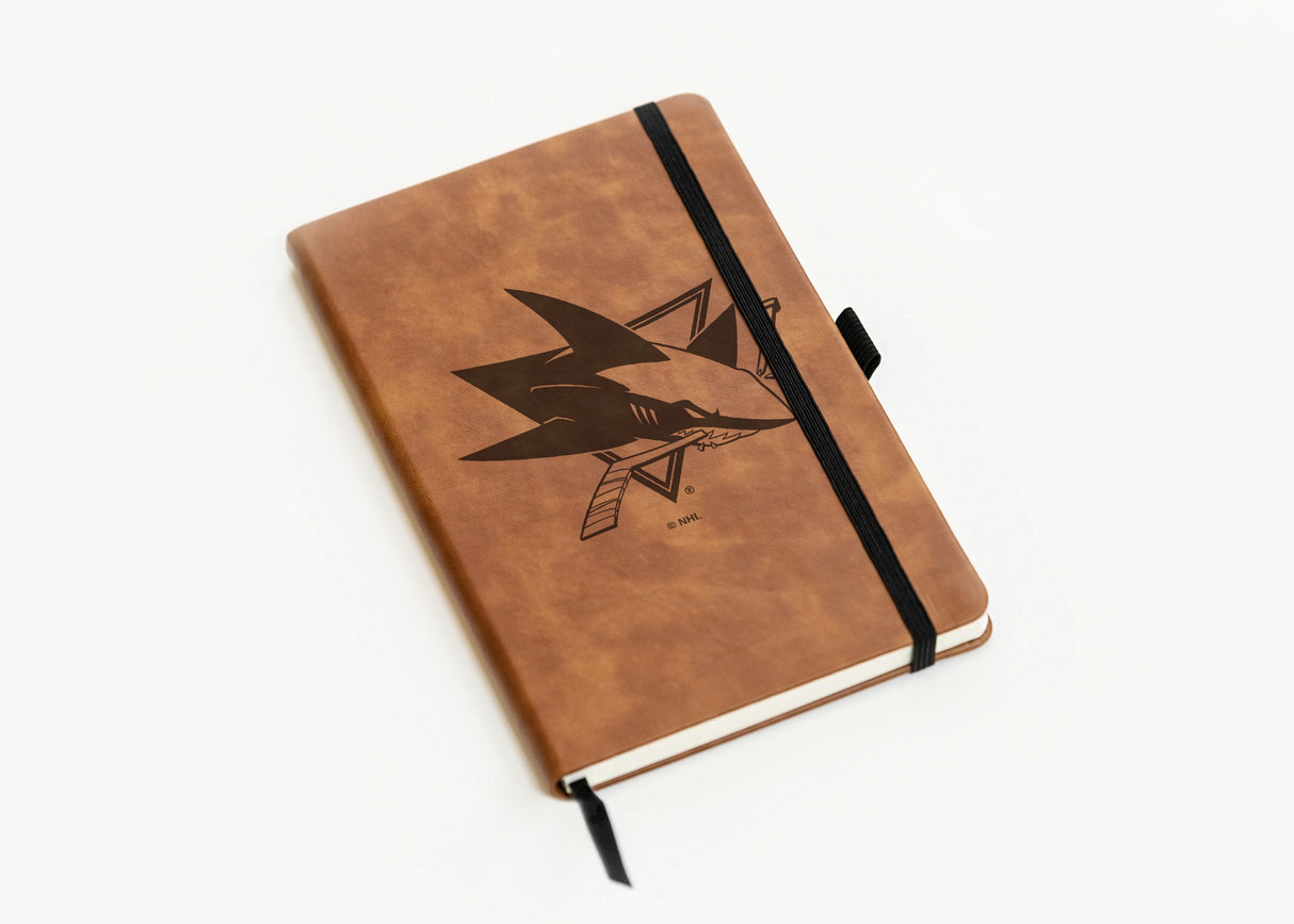 Rico Industries NHL San Jose Sharks Brown - Primary Laser Engraved Small Notepad-2