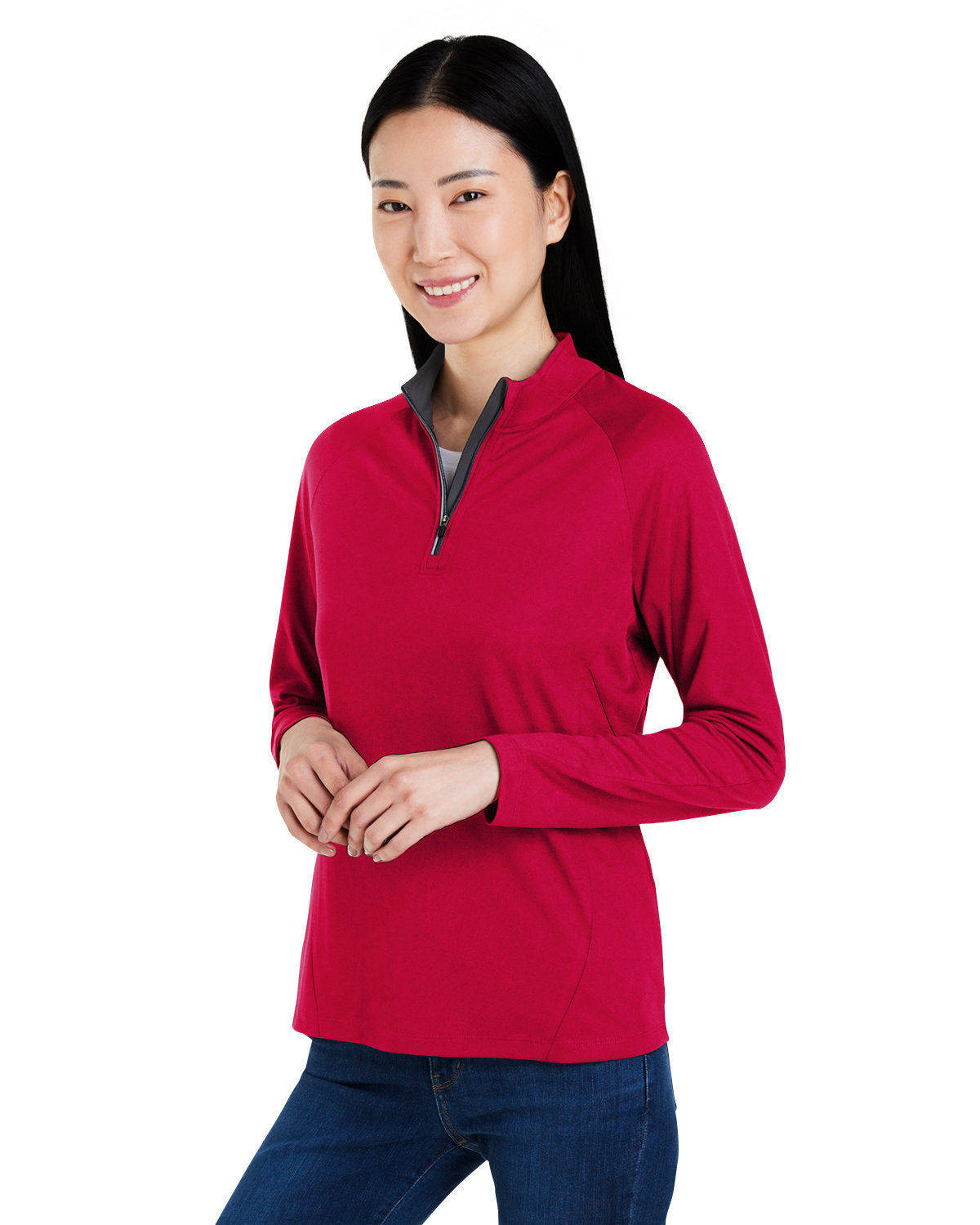 CORE365 Ladies' Origin Performance Pique Quarter-Zip Womens Apparel Sweatshirts & Fleece