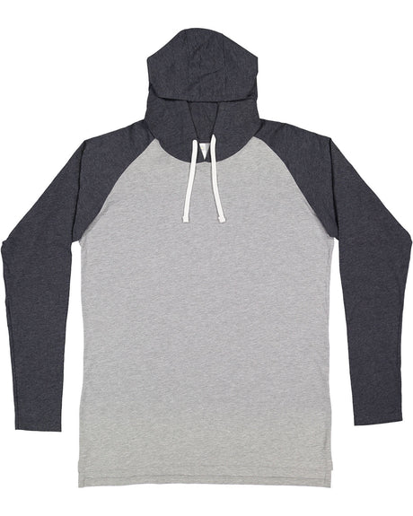 LAT Men's Fine Jersey Hooded Long Sleeve Raglan T-Shirt Mens Apparel Shirts & Tops