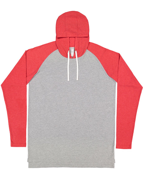 LAT Men's Fine Jersey Hooded Long Sleeve Raglan T-Shirt Mens Apparel Shirts & Tops