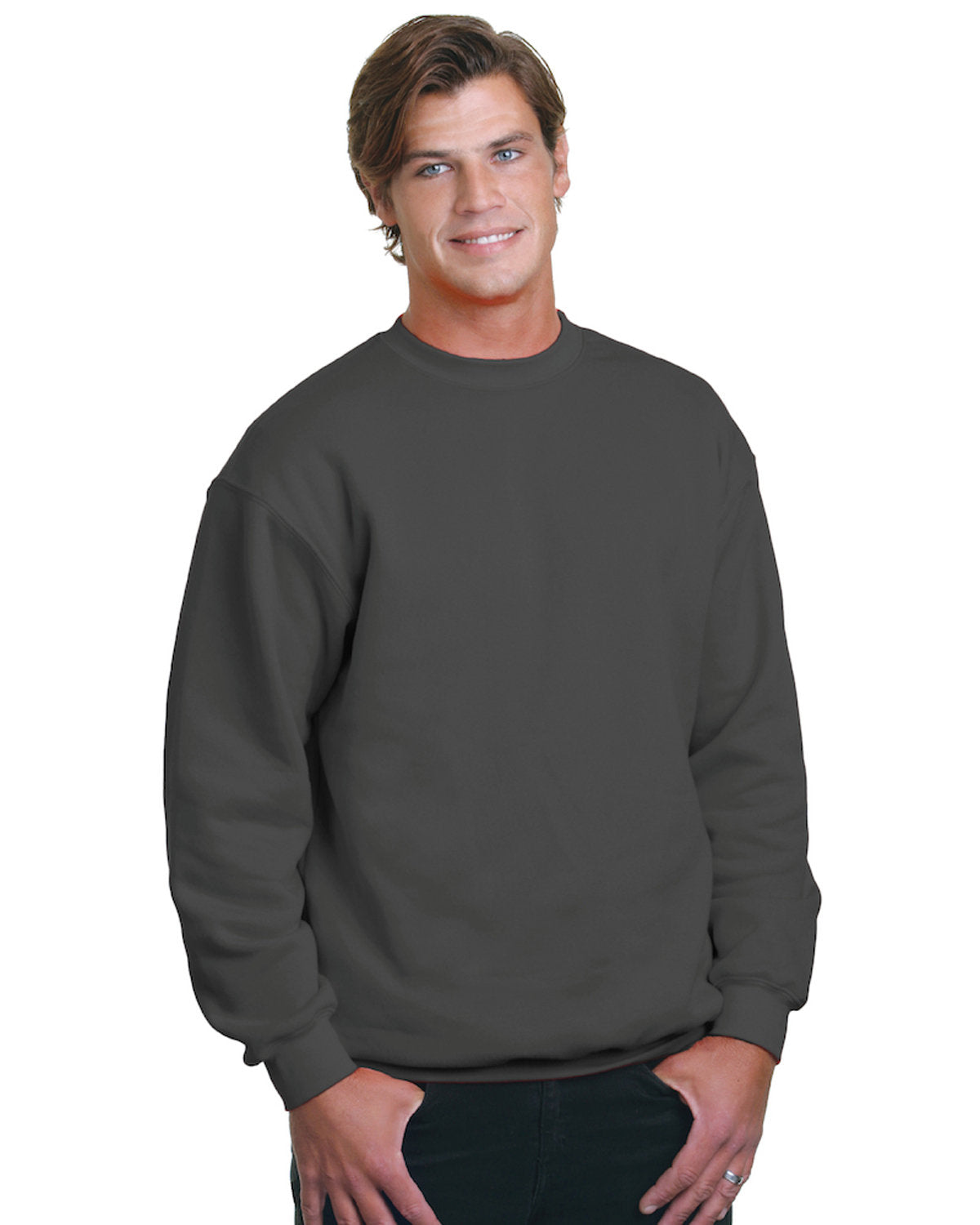 Bayside Men's Heavyweight Crewneck Sweatshirt Mens Apparel Sweatshirts & Fleece