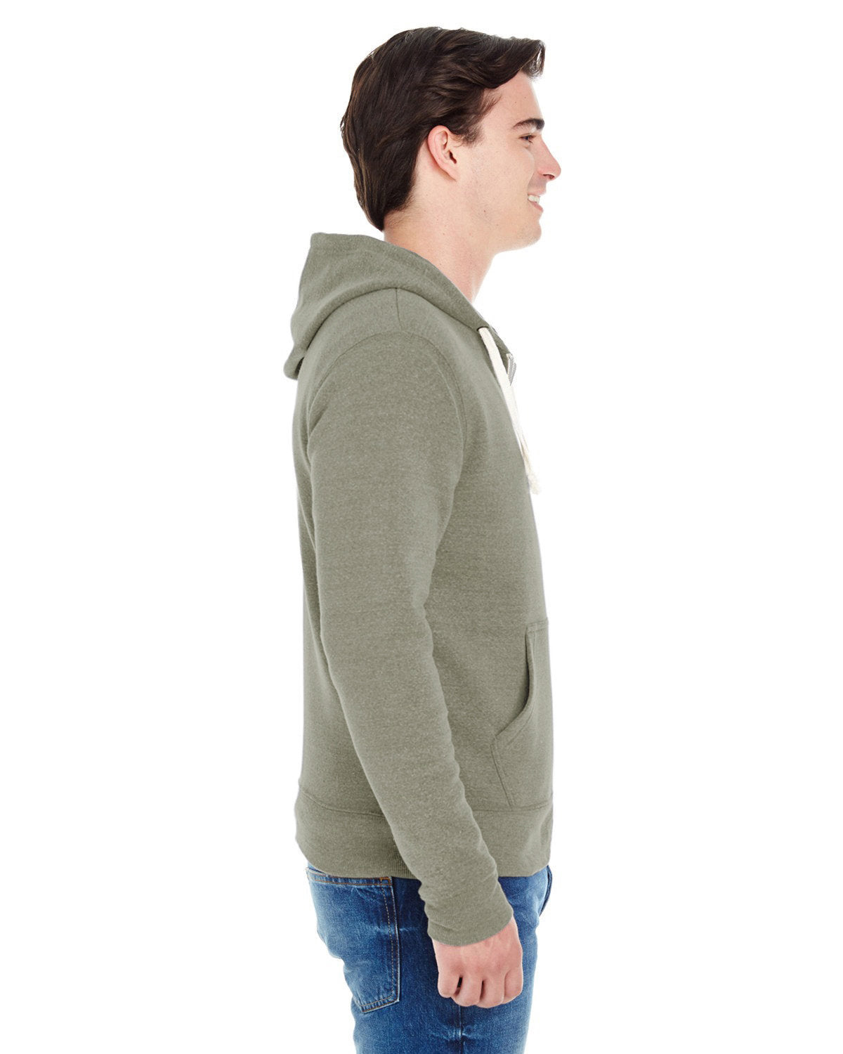 J. America Unisex Triblend Full-Zip Hooded Sweatshirt 4249-3