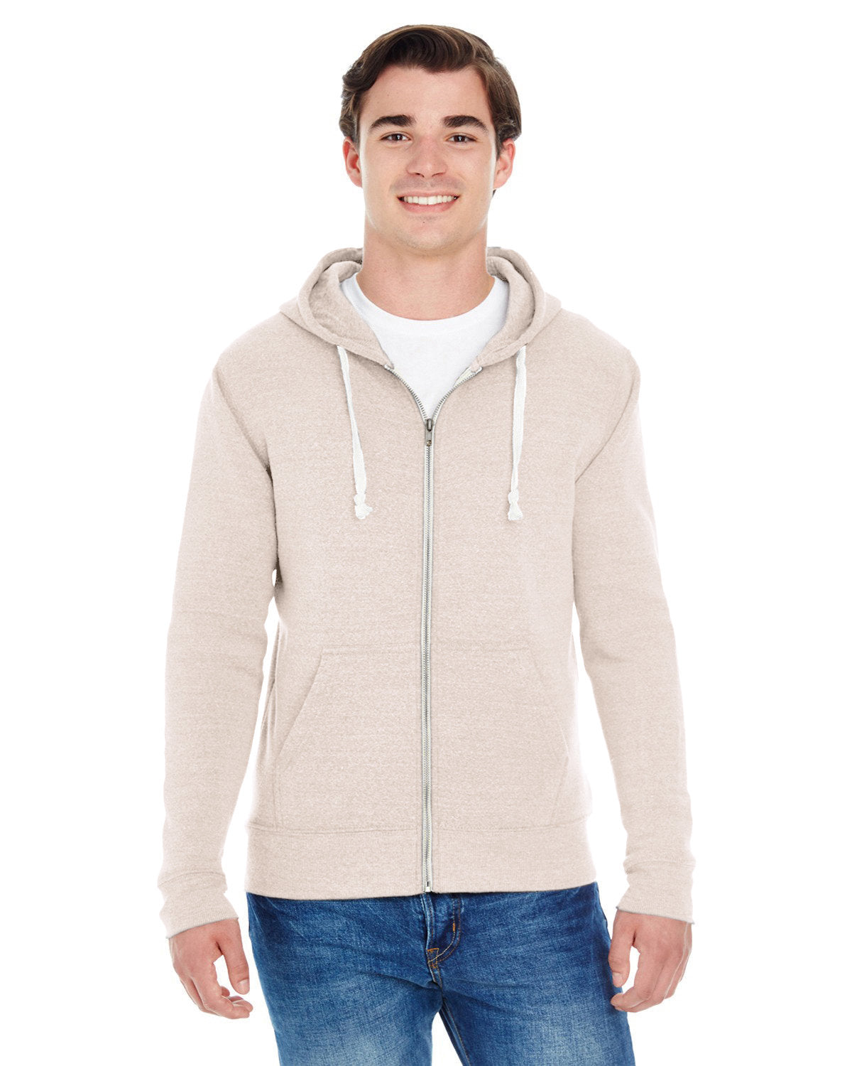 J. America Unisex Triblend Full-Zip Hooded Sweatshirt 4249-1