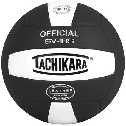 Tachikara SV-18S Composite Volleyball - Black/White Volleyball Volleyballs All