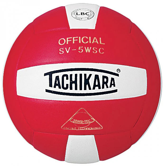 Tachikara SV5-WSC Sensi-Tec Volleyball - Scarlet/White Volleyball Volleyballs All