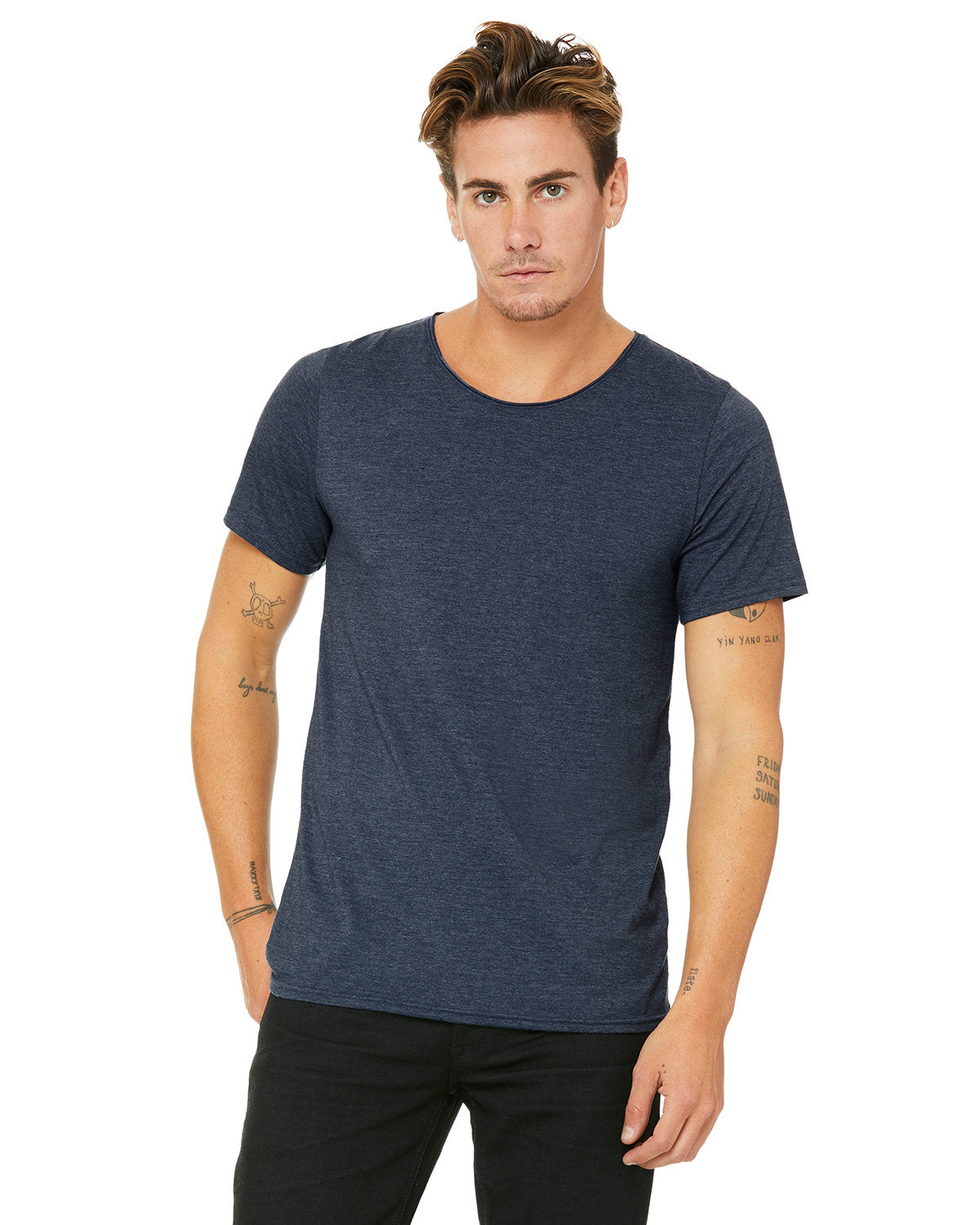 BELLA + CANVAS Men's Jersey Raw Neck T-Shirt Mens Apparel Shirts & Tops
