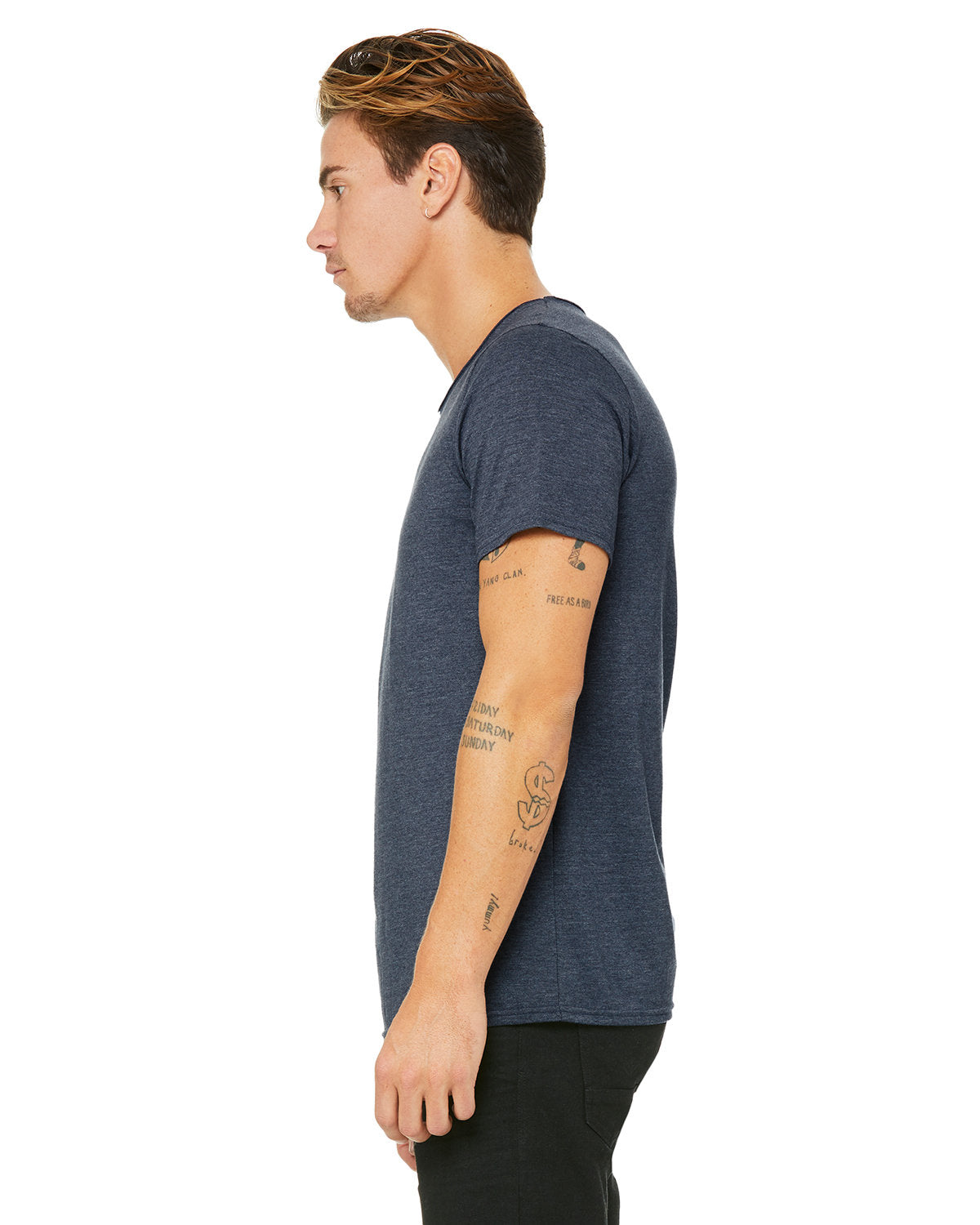 BELLA + CANVAS Men's Jersey Raw Neck T-Shirt-3