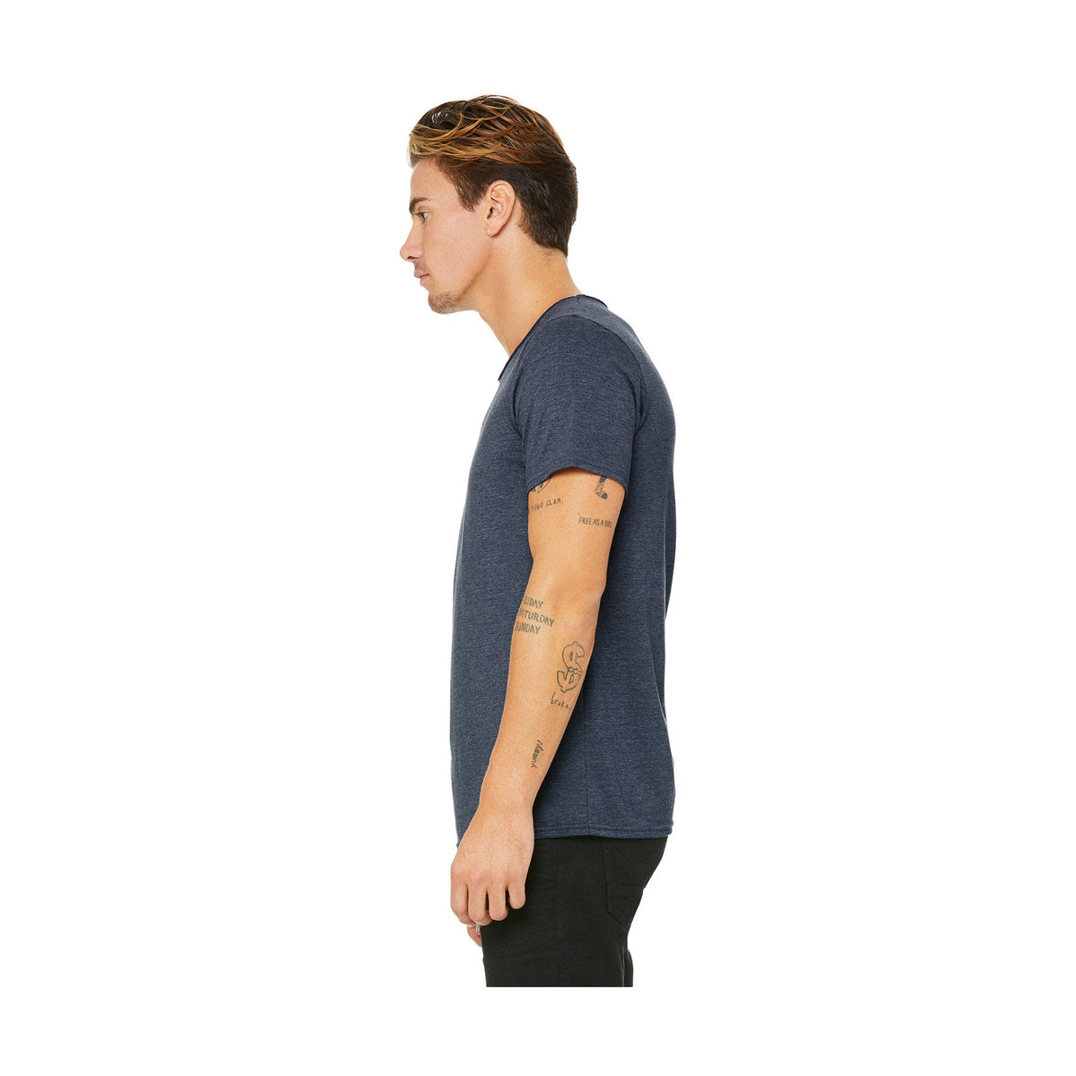 BELLA + CANVAS Men's Jersey Raw Neck T-Shirt-3