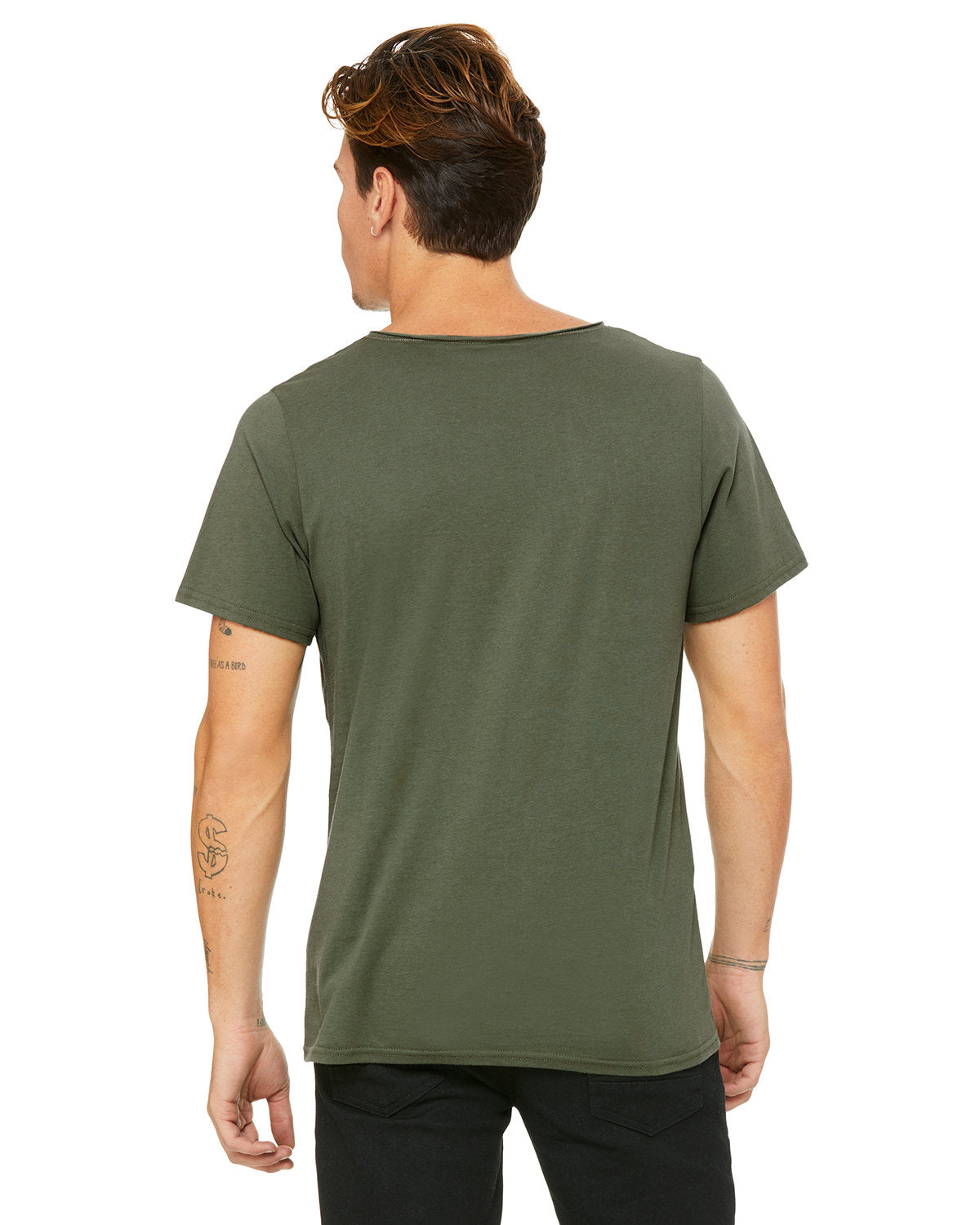 BELLA + CANVAS Men's Jersey Raw Neck T-Shirt Mens Apparel Shirts & Tops