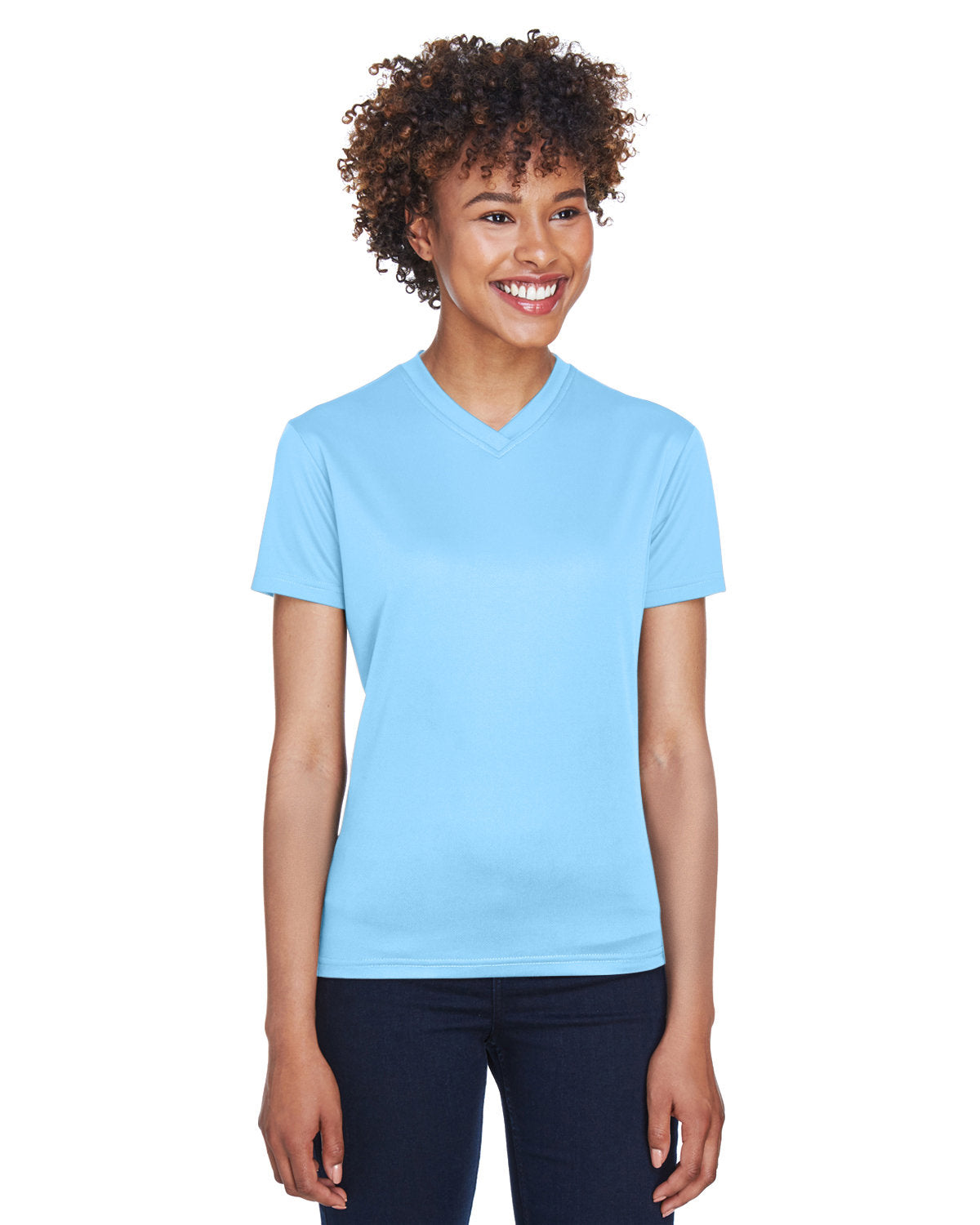 UltraClub Ladies' Cool & Dry Sport V-Neck T-Shirt Womens Apparel Shirts & Tops