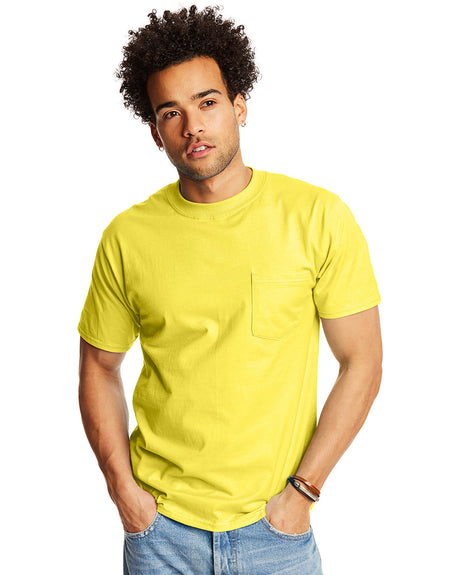 Hanes Men's Beefy-T 100% Cotton T-Shirt with Pocket 5190 Mens Apparel Shirts & Tops