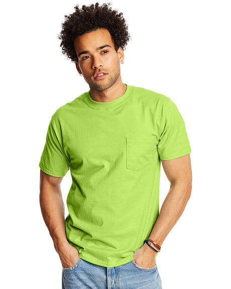 Hanes Men's Beefy-T 100% Cotton T-Shirt with Pocket 5190 Mens Apparel Shirts & Tops