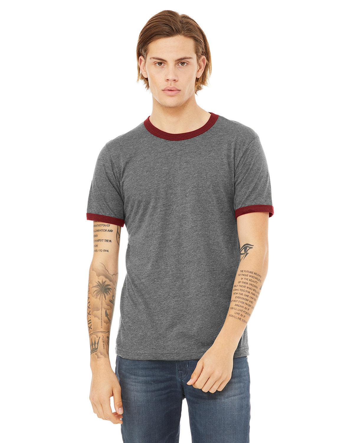 BELLA + CANVAS Men's Jersey Short-Sleeve Ringer T-Shirt Mens Apparel Shirts & Tops