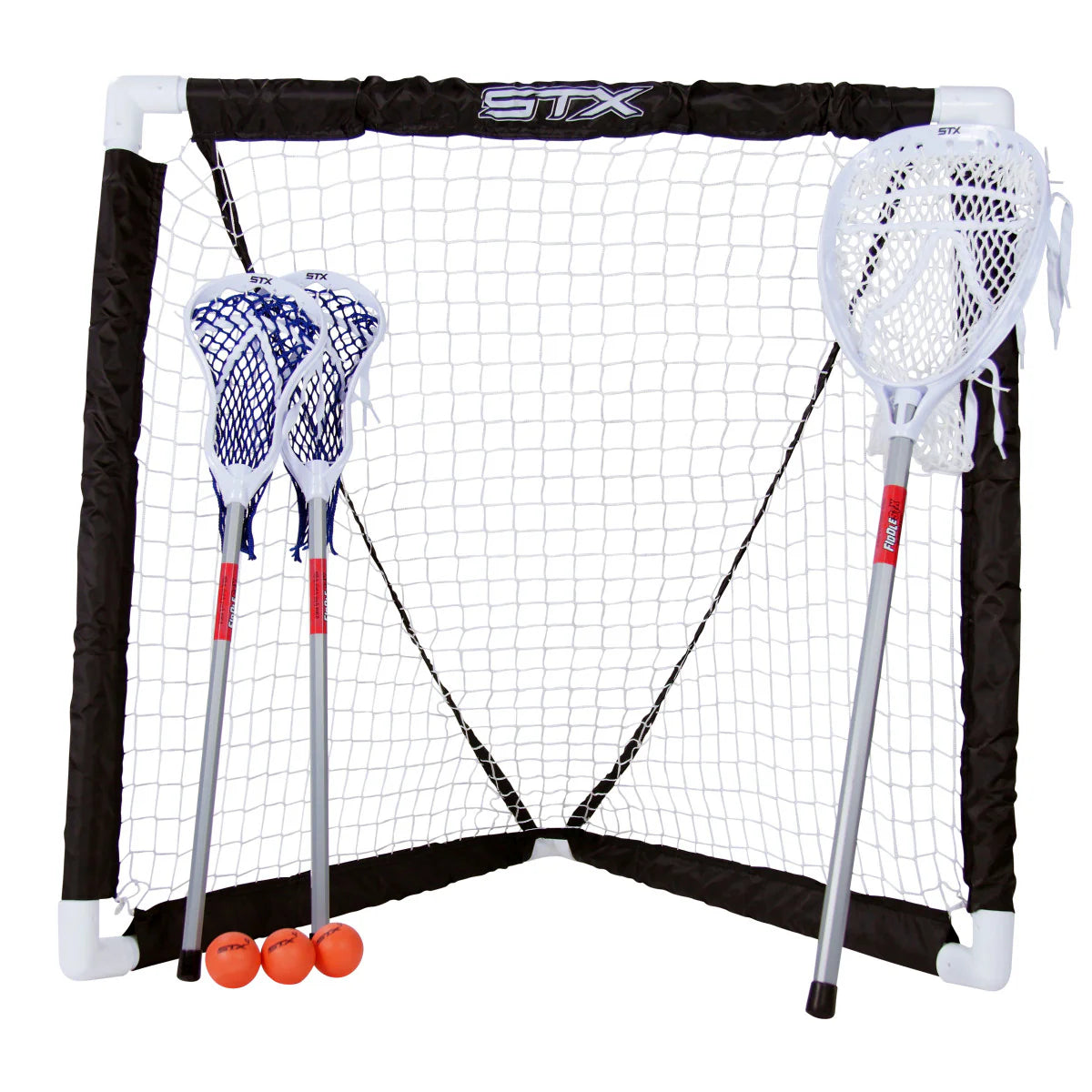 STX Lacrosse Fiddle Game Set - 3 Sticks & Goal Lacrosse Sticks Adult