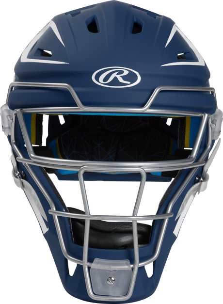 Rawlings Senior Mach 2-Tone Hockey Style Catchers Helmet - Matte Baseball Catcher's Protective Equipment All