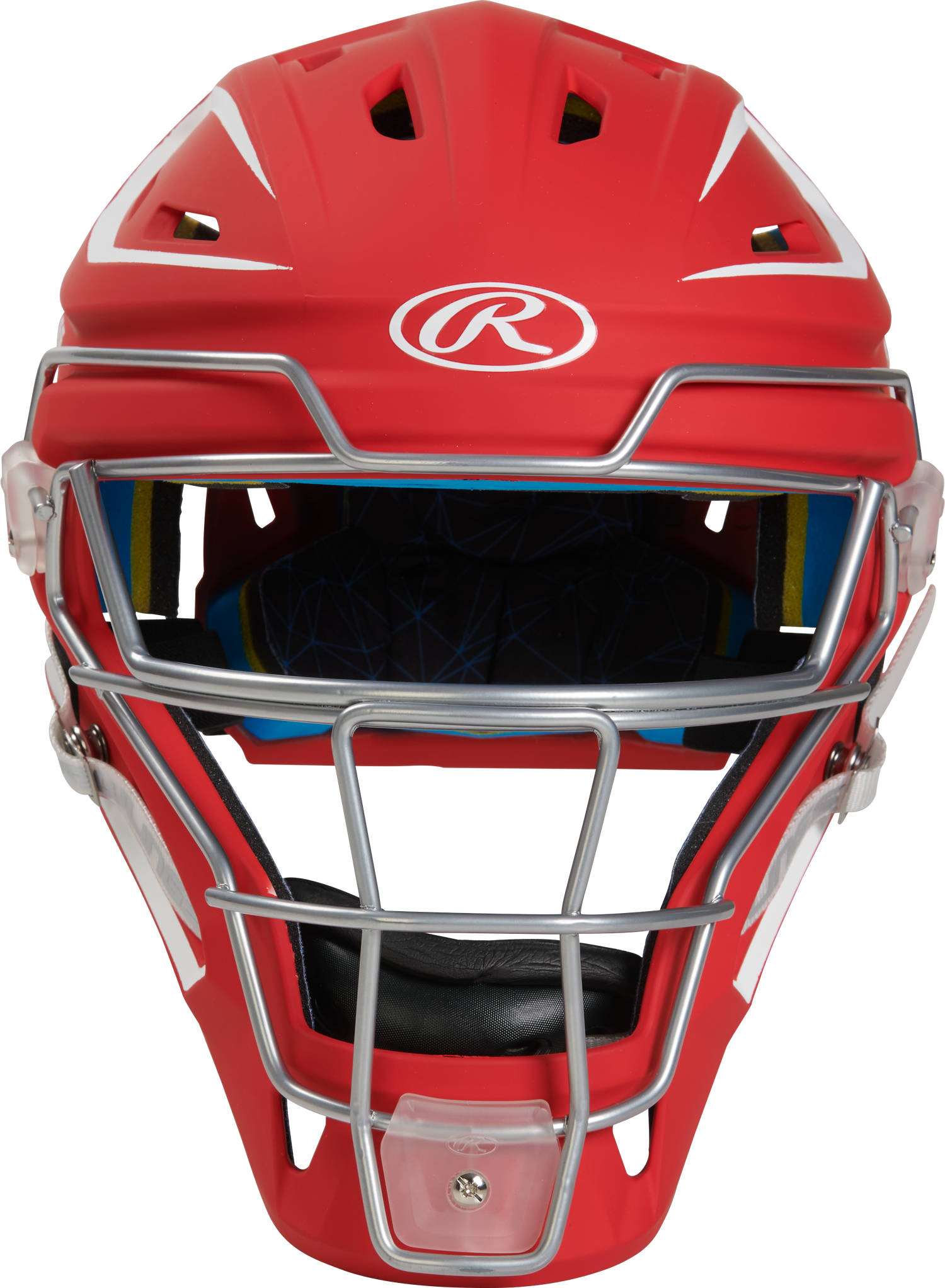 Rawlings Senior Mach 2-Tone Hockey Style Catchers Helmet - Matte Baseball Catcher's Protective Equipment All