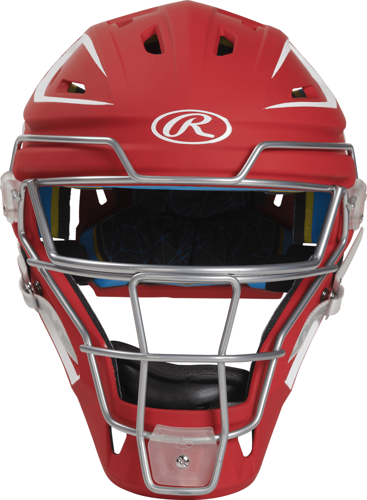 Rawlings Senior Mach 2-Tone Hockey Style Catchers Helmet - Matte Baseball Catcher's Protective Equipment All