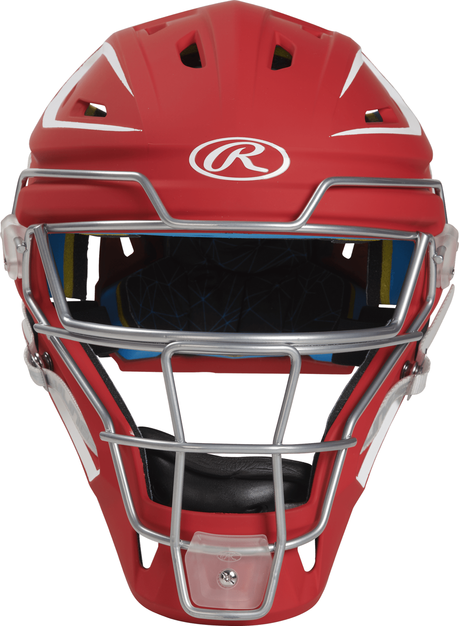 Rawlings Senior Mach 2-Tone Hockey Style Catchers Helmet - Matte Baseball Catcher's Protective Equipment All