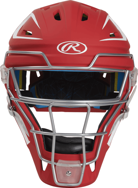 Rawlings Senior Mach 2-Tone Hockey Style Catchers Helmet - Matte Baseball Catcher's Protective Equipment All