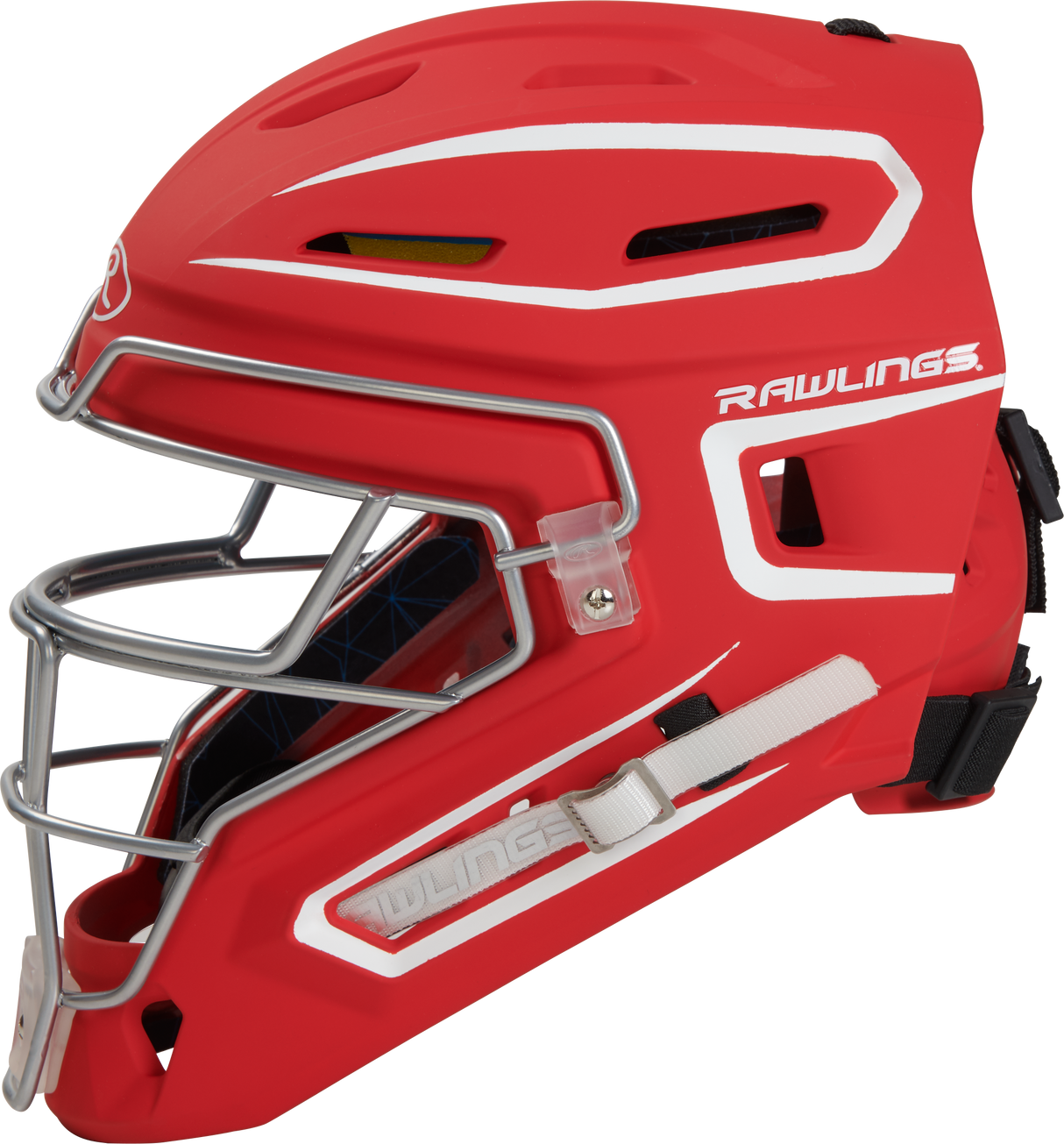 Rawlings Senior Mach 2-Tone Hockey Style Catchers Helmet - Matte Baseball Catcher's Protective Equipment All