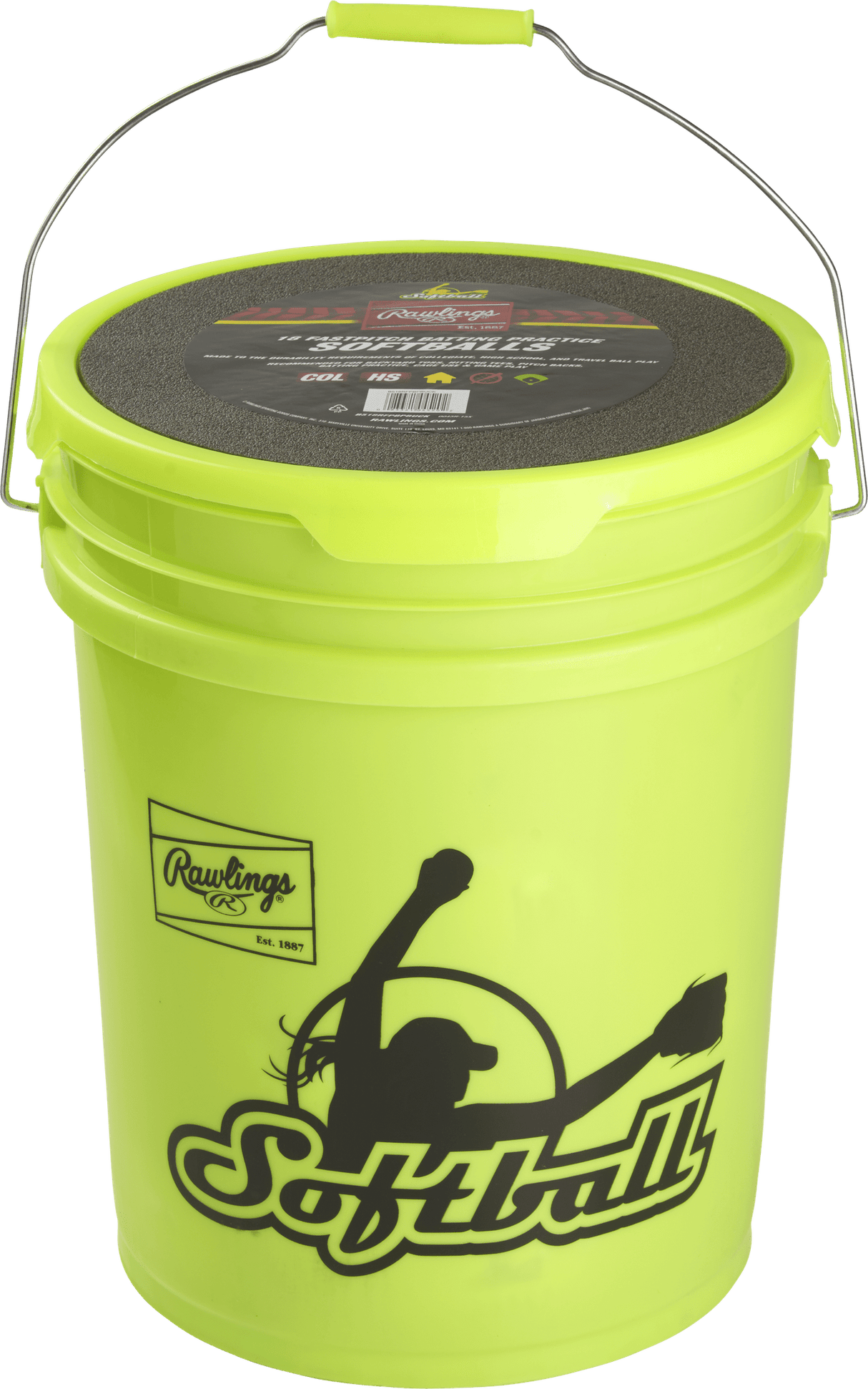 Rawlings 6 Gallon Collegiate / High School / Travel Practice Ball / Bucket Combo Softball Softballs All