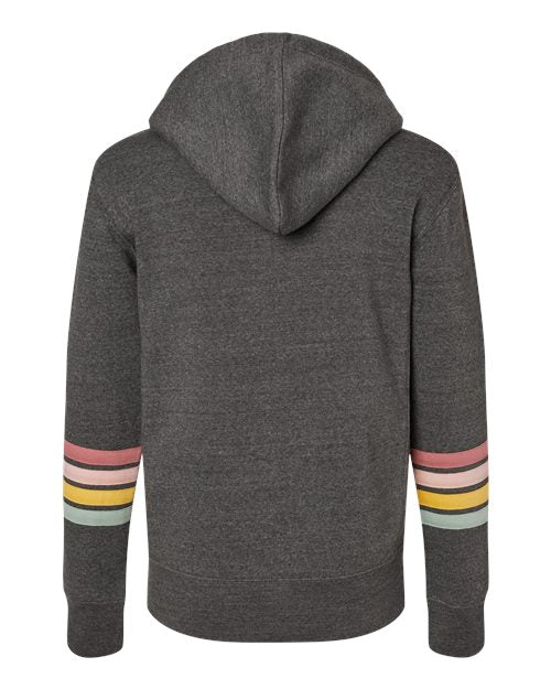 MV Sport Women's Striped Sleeves Full-Zip Hooded Sweatshirt Womens Apparel Sweatshirts & Fleece
