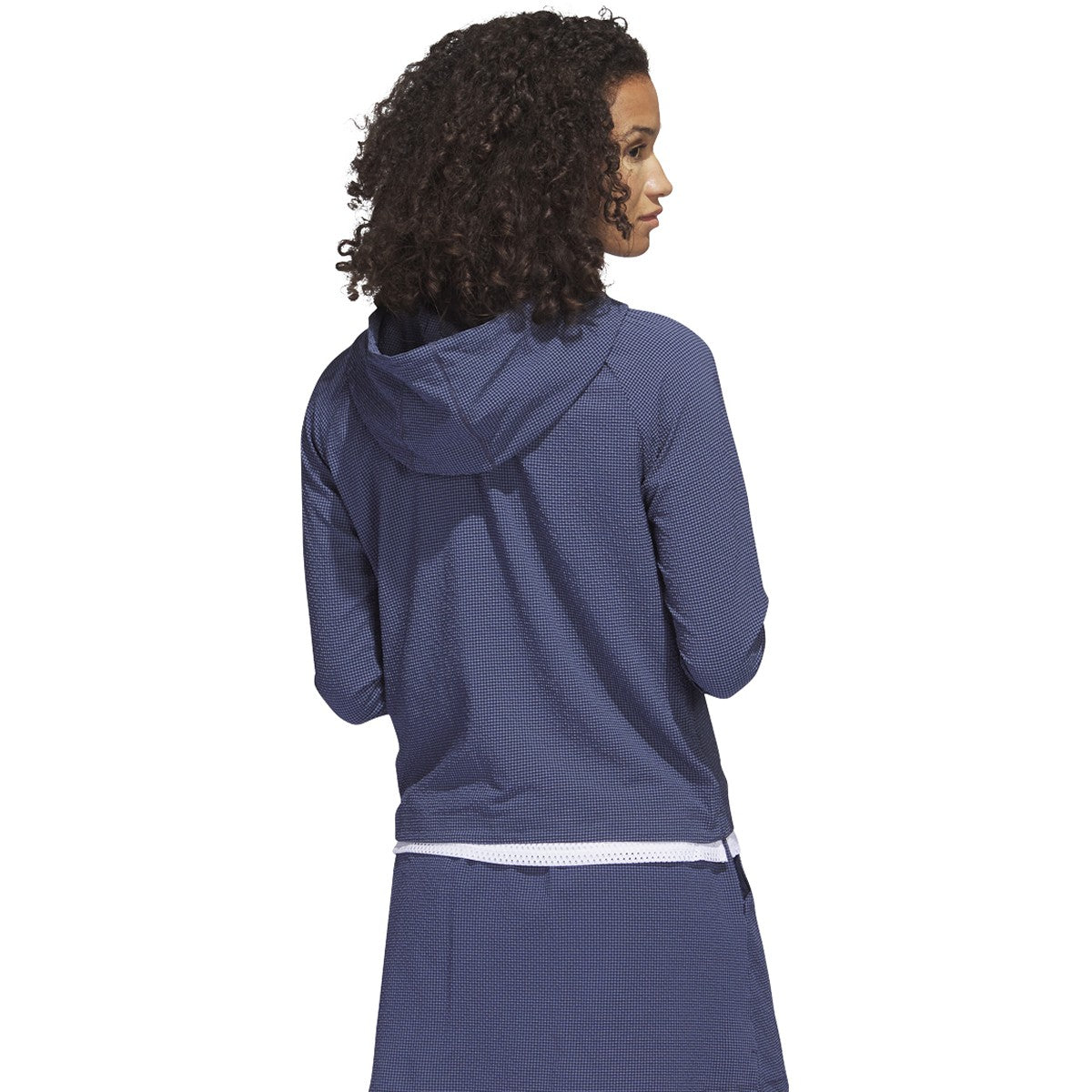 adidas Women's Seersucker 1/4-Zip Golf Hoodie Womens Apparel Sweatshirts & Fleece