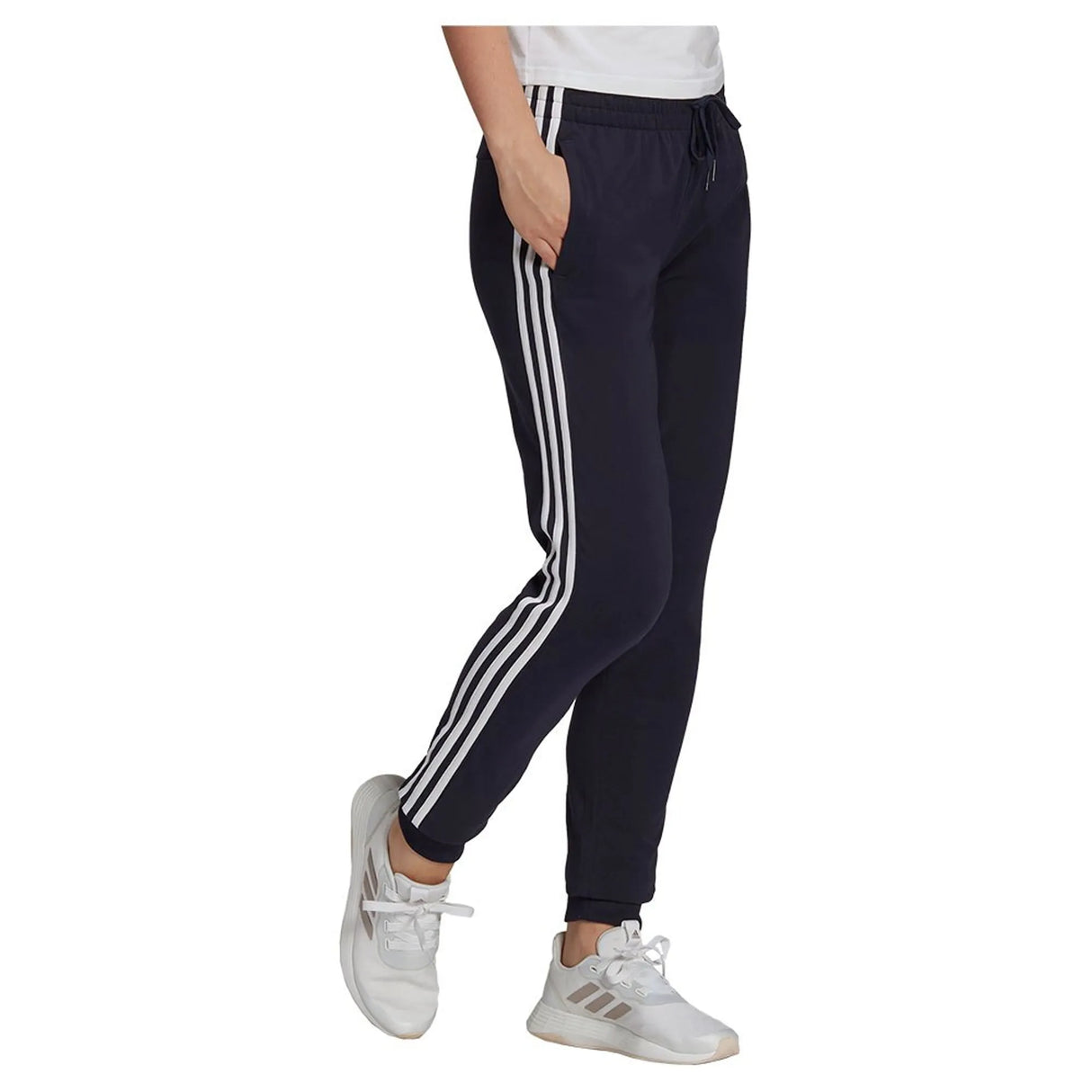 adidas Women's Essentials 3-Stripes Cuffed Pants Womens Apparel Pants & Sweatpants