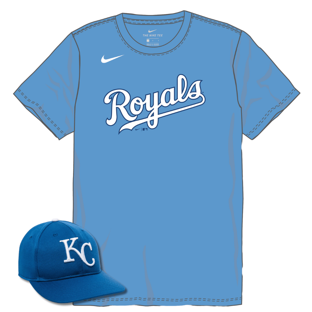 Kansas City Royals Youth Nike Jersey & Outdoor Cap MLB-350 Hat Bundle Fan Gear MLB Kansas City Royals