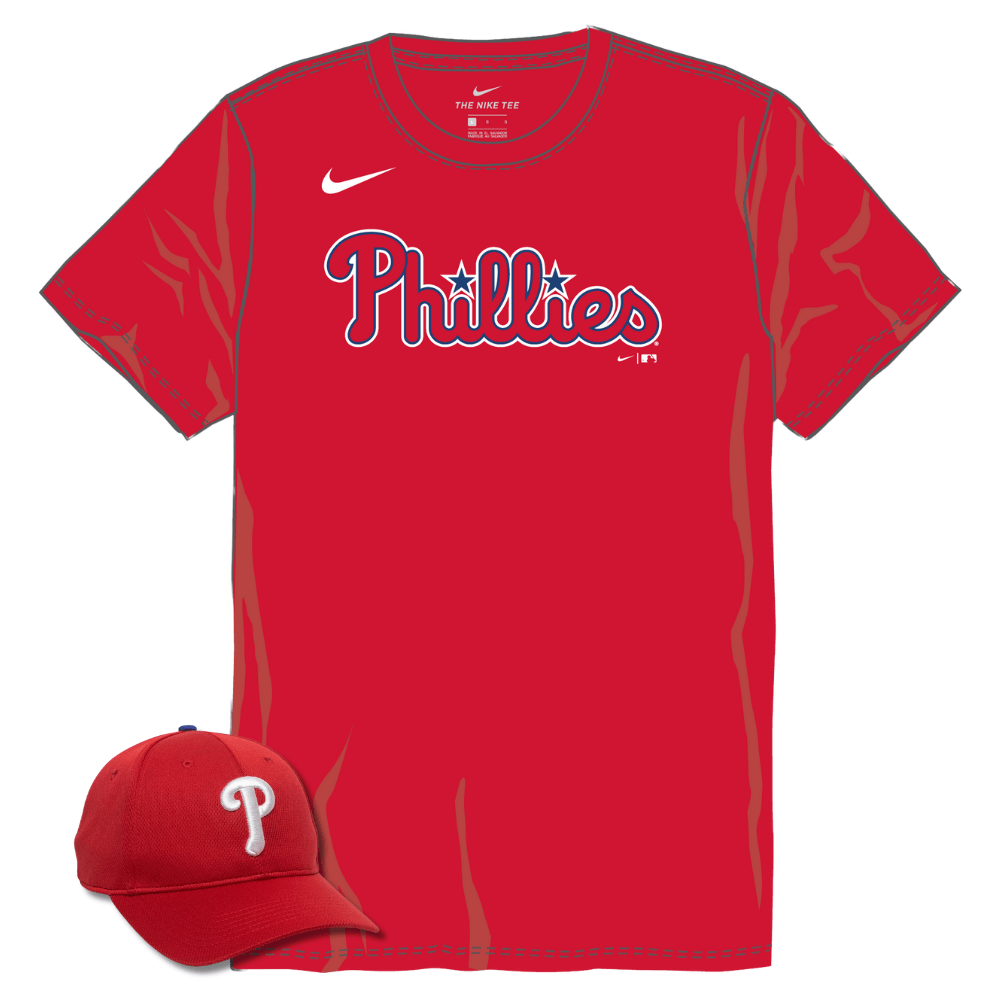 Philadelphia Phillies Youth Nike Jersey & Outdoor Cap MLB-350 Hat Bundle Fan Gear MLB Philadelphia Phillies